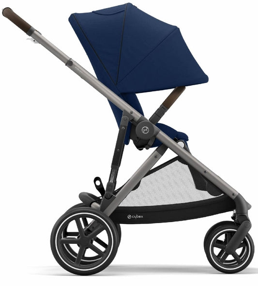 Cybex Gazelle S Single-to-Double Stroller - Navy Blue (Taupe Frame) - 520003557