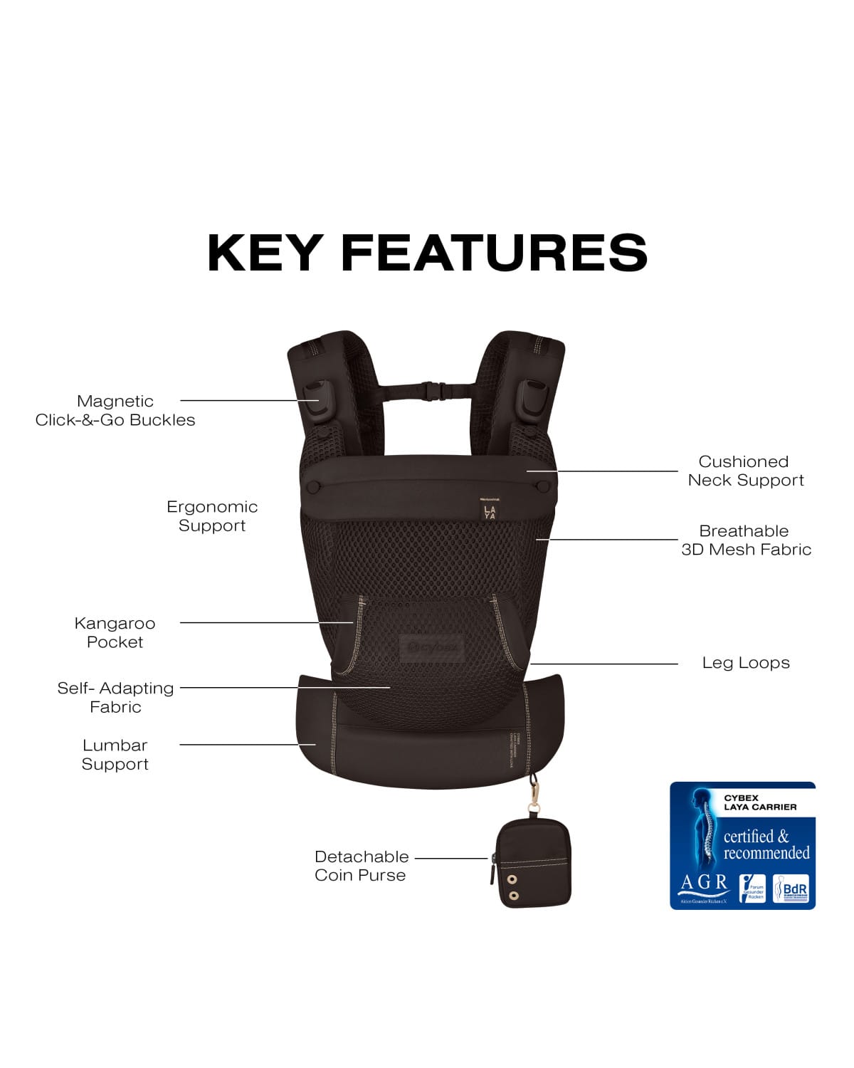 Cybex Laya Baby Carrier - Chocolate Brown - 526000584