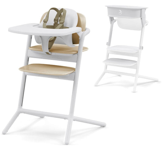 Cybex LEMO 2 High Chair Set + Training Tower Bundle - Sand White - 521003587-523001541