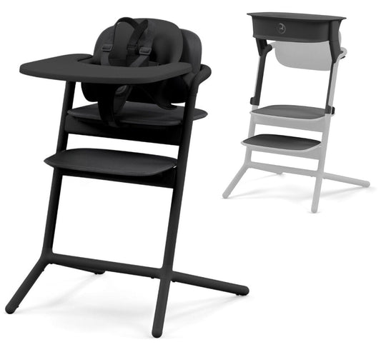 Cybex LEMO 2 High Chair Set + Taining Tower Bundle - Stunning Black - 521003583-523001537