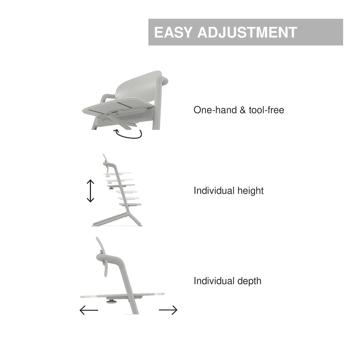 Cybex LEMO 2 High Chair 3-in-1 Set - Suede Grey - 521003585