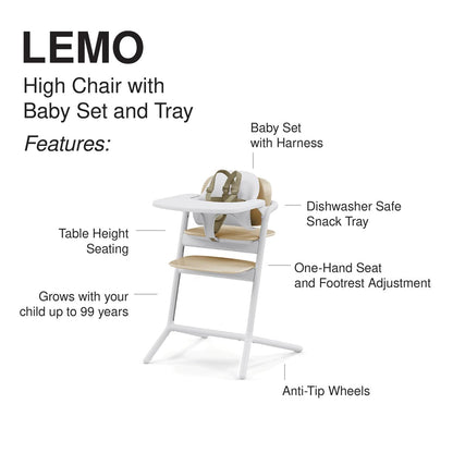 Cybex LEMO 2 High Chair 4-in-1 Set - Sand White - 521004465