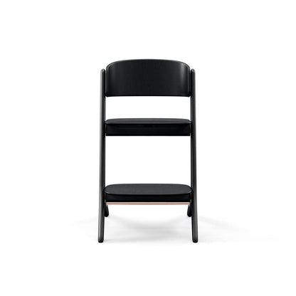 Cybex black wooden high chair viewed from the front