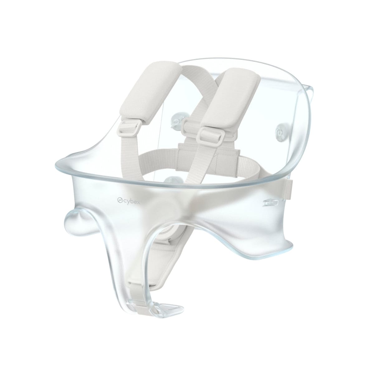 Cybex transparent baby seat insert with white harness straps