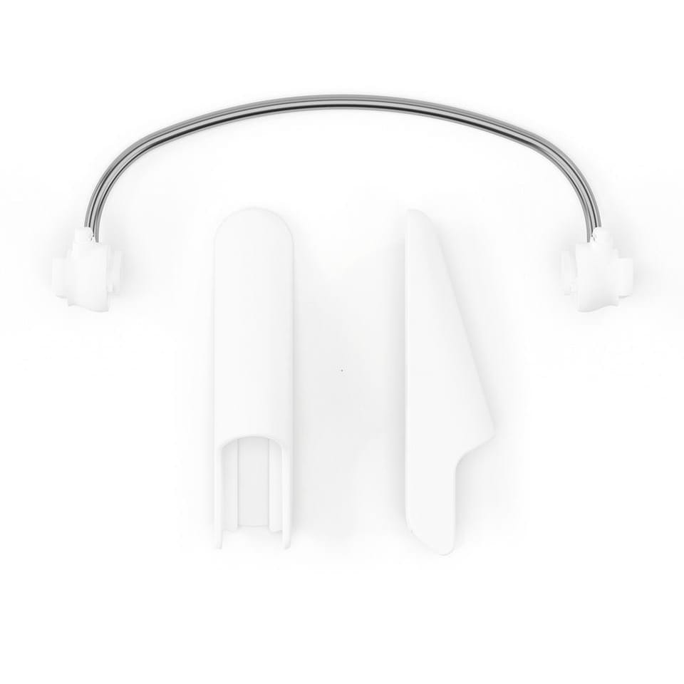 White plastic replacement handle and metal wire for kitchen utensil