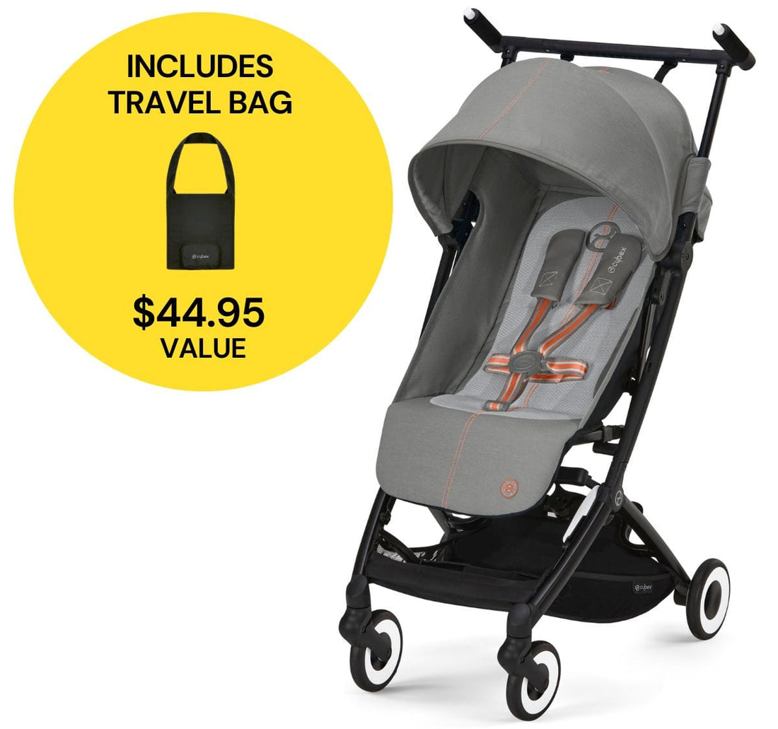 Cybex Libelle 2 Compact Stroller + Travel Bag Bundle - Lava Grey - 522001705-521000719