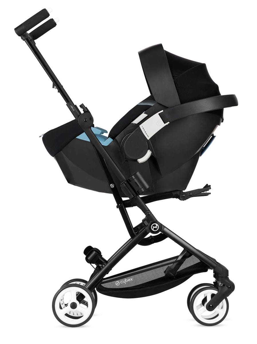 Cybex Libelle Compact Stroller + Aton 2 SensorSafe Travel System Bundle - River Blue / Lavastone Black