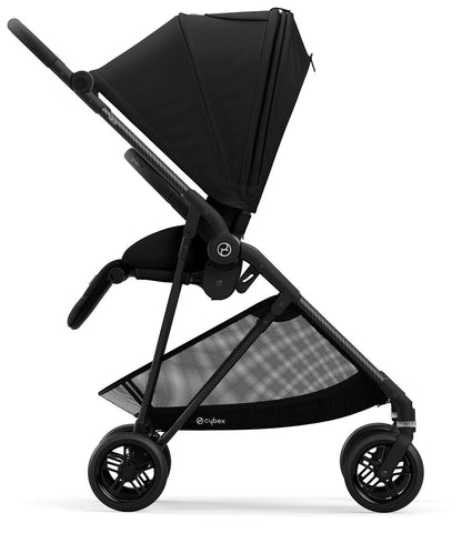 Cybex Melio Carbon 2.0 Stroller + Cot Bundle - Deep Black (Albee Exclusive) - 521002889-521002891