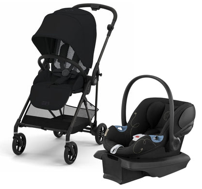 Cybex Melio Carbon 3 + Aton G Travel System Bundle - Moon Black / Moon Black - 522002401-522001441