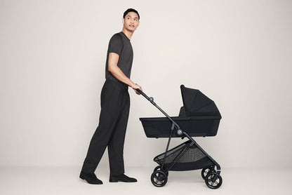 Cybex Melio Carbon 3 Compact Stroller + Melio Cot 3 Bundle - Moon Black - 522002401-522003835