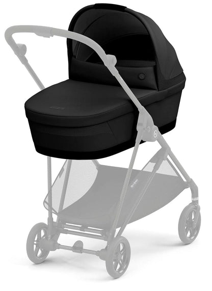 Cybex Melio Carbon 3 Compact Stroller + Melio Cot 3 Bundle - Moon Black - 522002401-522003835