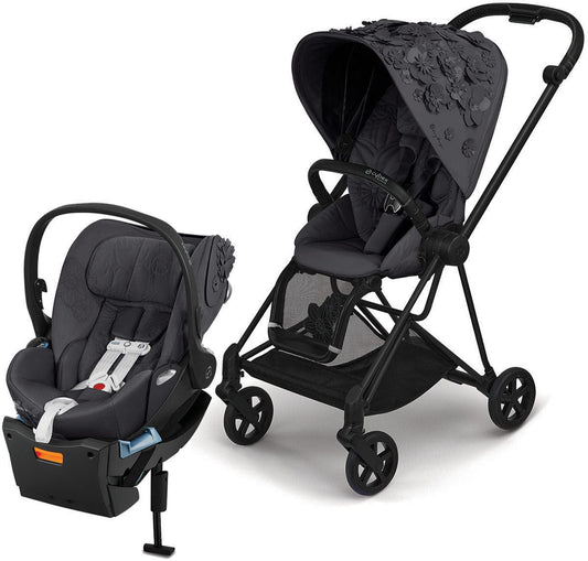 Cybex Mios 2 + Cloud Q Travel System Bundle - Simply Flowers - Dream Grey - TRVL-519003267-SF-GREY