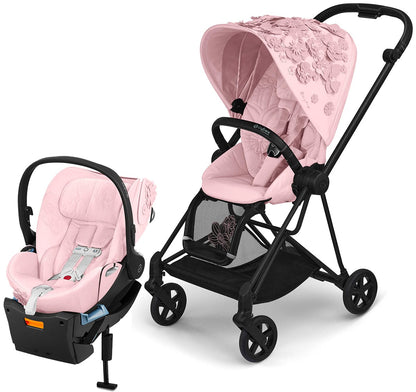 Cybex Mios 2 + Cloud Q Travel System Bundle - Simply Flowers - Pale Blush