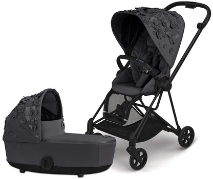 Cybex Mios 2 Complete Stroller with Lux Bassinet Bundle - Simply Flowers - Dream Grey - 519003267-B-SF-GREY