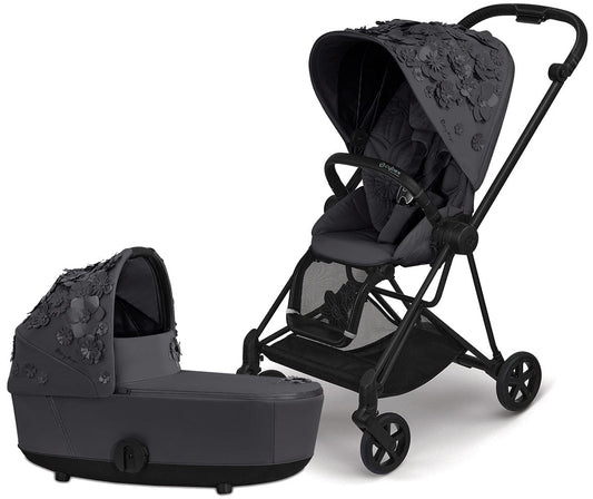 Cybex Mios 2 Complete Stroller with Lux Bassinet Bundle - Simply Flowers - Dream Grey - 519003267-B-SF-GREY
