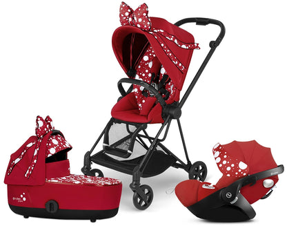 Cybex Mios 2 with Lux Bassinet + Cloud Q Travel System Bundle - Petticoat Red by Jeremy Scott - TRVL-519003267-B-PET