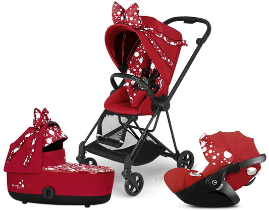 Cybex Mios 2 with Lux Bassinet + Cloud Q Travel System Bundle - Petticoat Red by Jeremy Scott - TRVL-519003267-B-PET