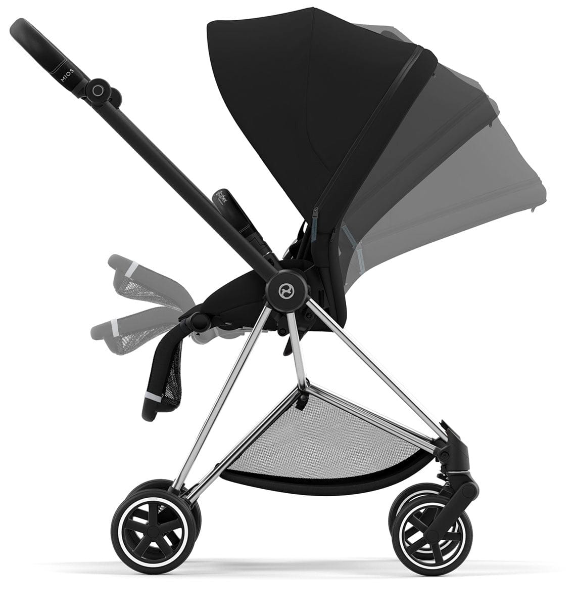 Cybex Mios 3 Stroller (One Box) - Chrome / Black / Deep Black - 521004317