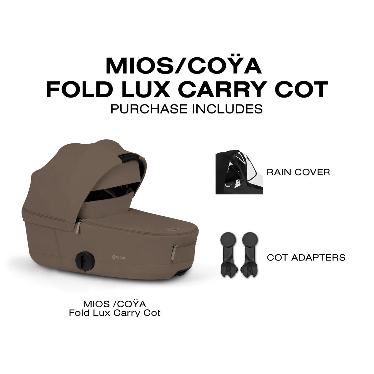 Cybex Mios / Coya Fold Lux Carry Cot (2026) - Coconut Brown - 526001521