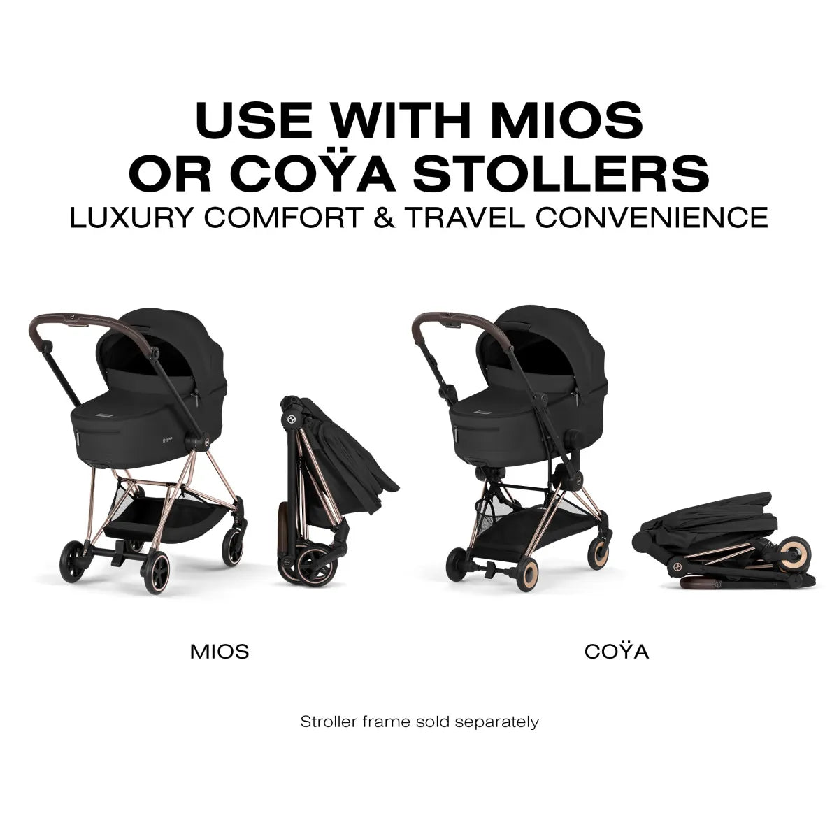 Cybex Mios / Coya Fold Lux Carry Cot (2026) - Sepia Black - 526001517