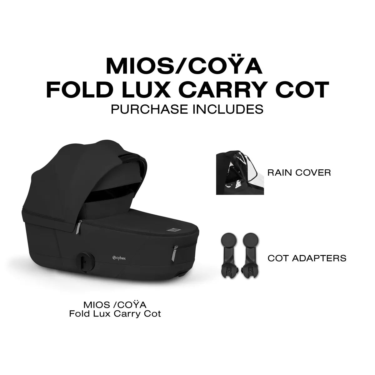 Cybex Mios / Coya Fold Lux Carry Cot (2026) - Sepia Black - 526001517