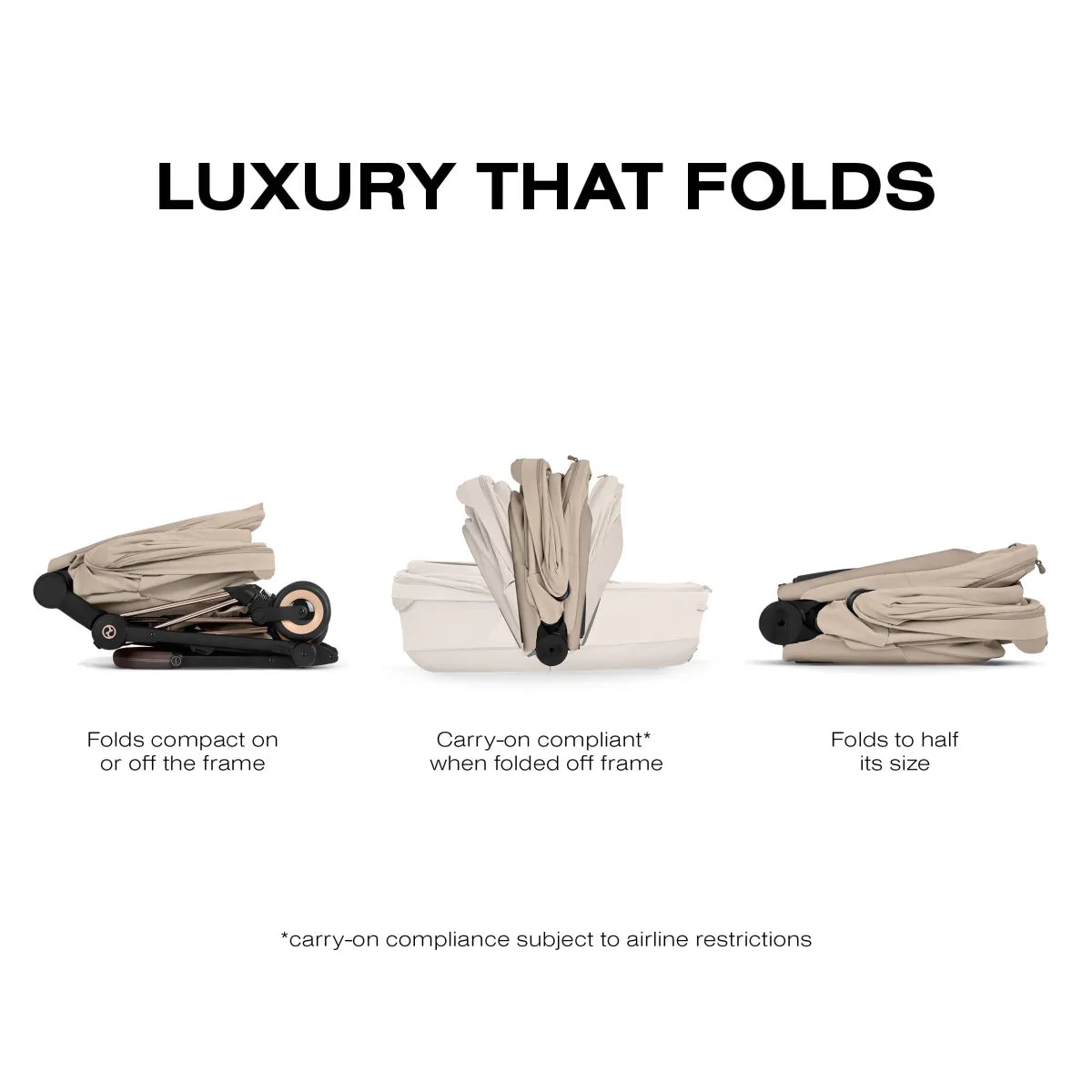 Cybex Mios / Coya Fold Lux Carry Cot (2026) - Style Collection - Cozy Beige - 526000467