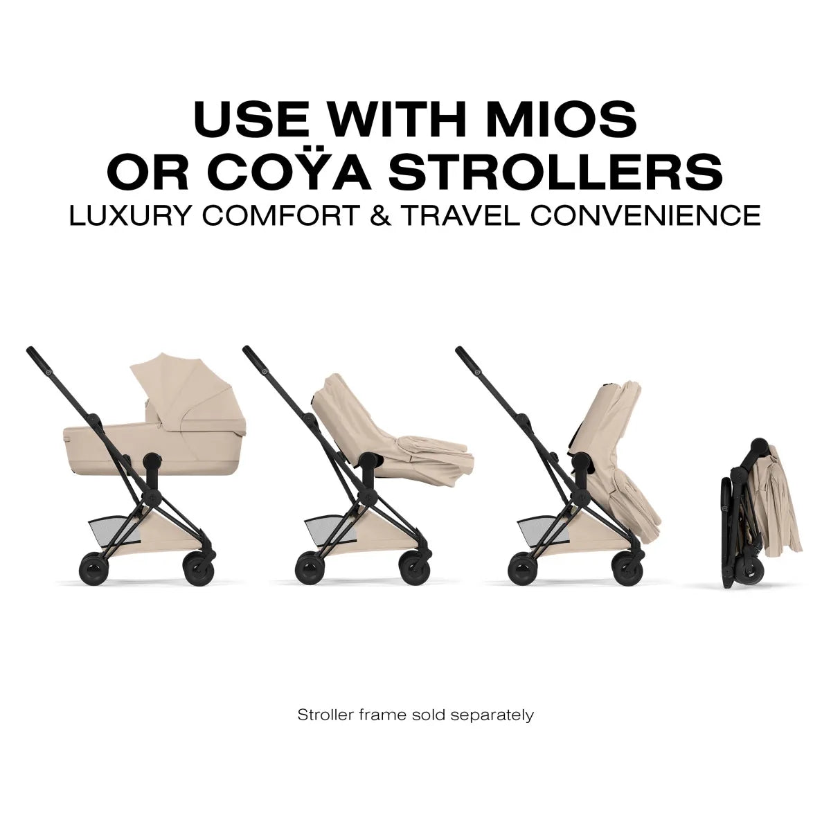 Cybex Mios / Coya Fold Lux Carry Cot (2026) - Style Collection - Cozy Beige - 526000467