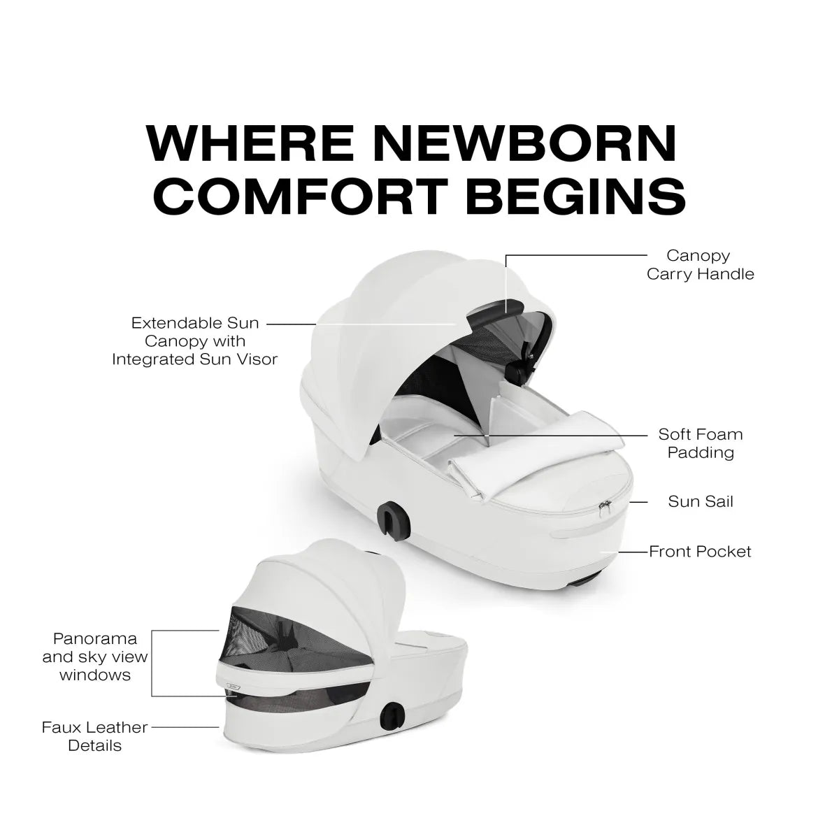 Cybex Mios / Coya Fold Lux Carry Cot (2026) - Style Collection - Off White - 526000485