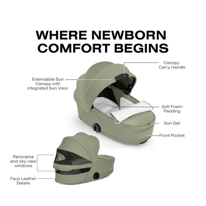 Cybex Mios / Coya Fold Lux Carry Cot (2026) - Style Collection - Sage Green - 526000473