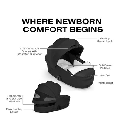 Cybex Mios / Coya Fold Lux Carry Cot (2026) - Style Collection - Sepia Black - 526000455