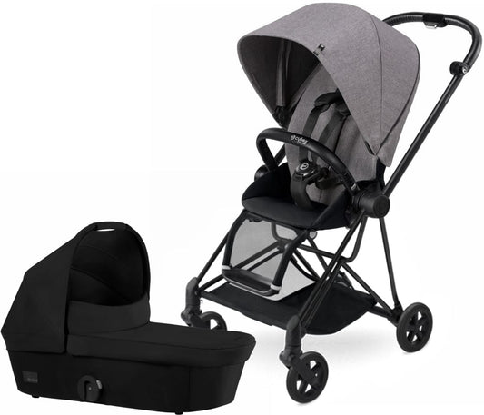 Cybex 2017 / 2018 Mios Plus Stroller & Bassinet - Black/Manhattan Grey/Stardust Black - 517001443-517002517-BSNT