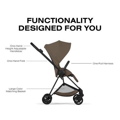 Cybex Mios Stroller (2026) - Matte Black Frame / Coconut Brown Lux Seat - 526001515
