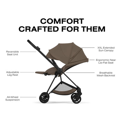 Cybex Mios Stroller (2026) - Matte Black Frame / Coconut Brown Lux Seat - 526001515