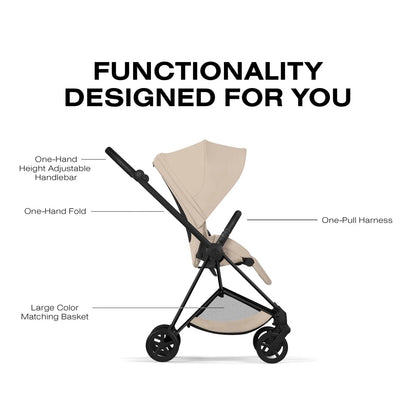 Cybex Mios Stroller (2026) - Matte Black Frame / Cozy Beige Lux Seat - 526000117
