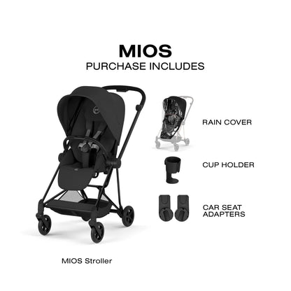 Cybex Mios Stroller (2026) - Matte Black Frame / Sepia Black Lux Seat - 526000107