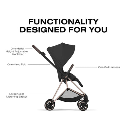 Cybex Mios Stroller (2026) - Rose Gold Frame / Sepia Black Lux Seat - 526000097