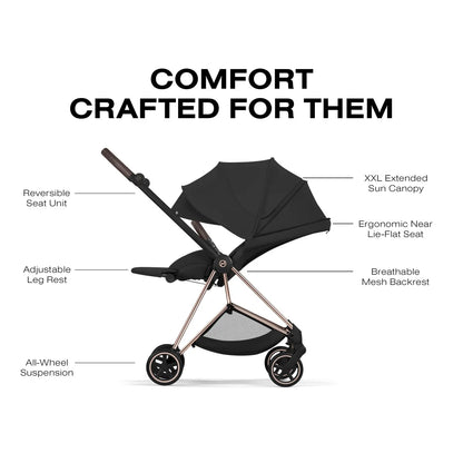 Cybex Mios Stroller (2026) - Rose Gold Frame / Sepia Black Lux Seat - 526000097