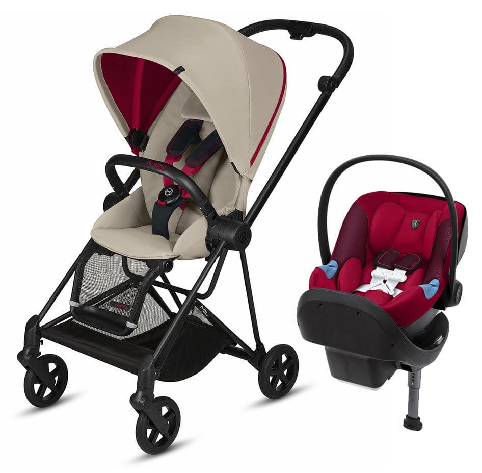 Cybex Mios Stroller + Aton M Infant Car Seat Travel System Bundle - Ferrari Silver Grey / Ferrari Red - 519000083-519000195