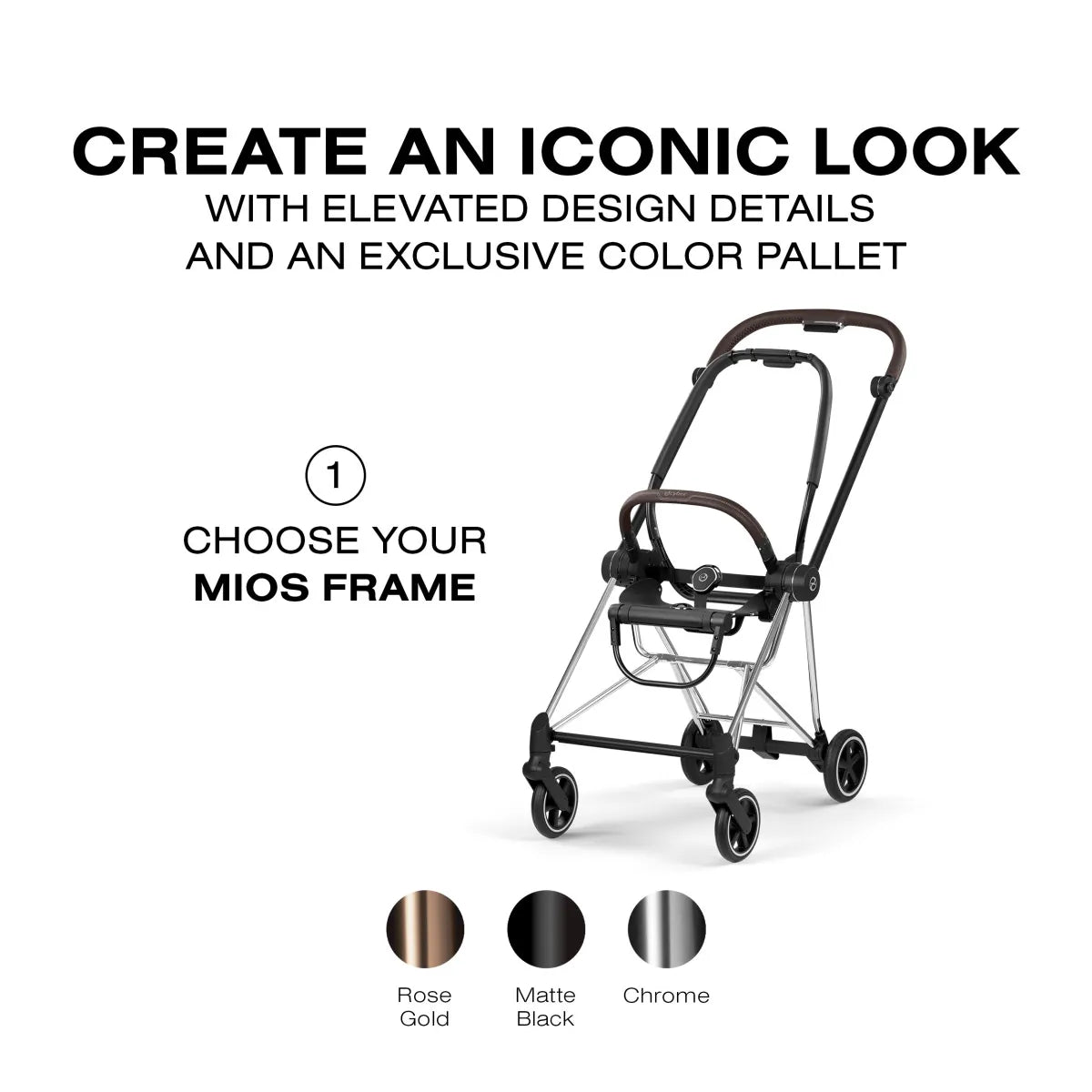 Cybex Mios Style Frame - Chrome / Brown - 526000275