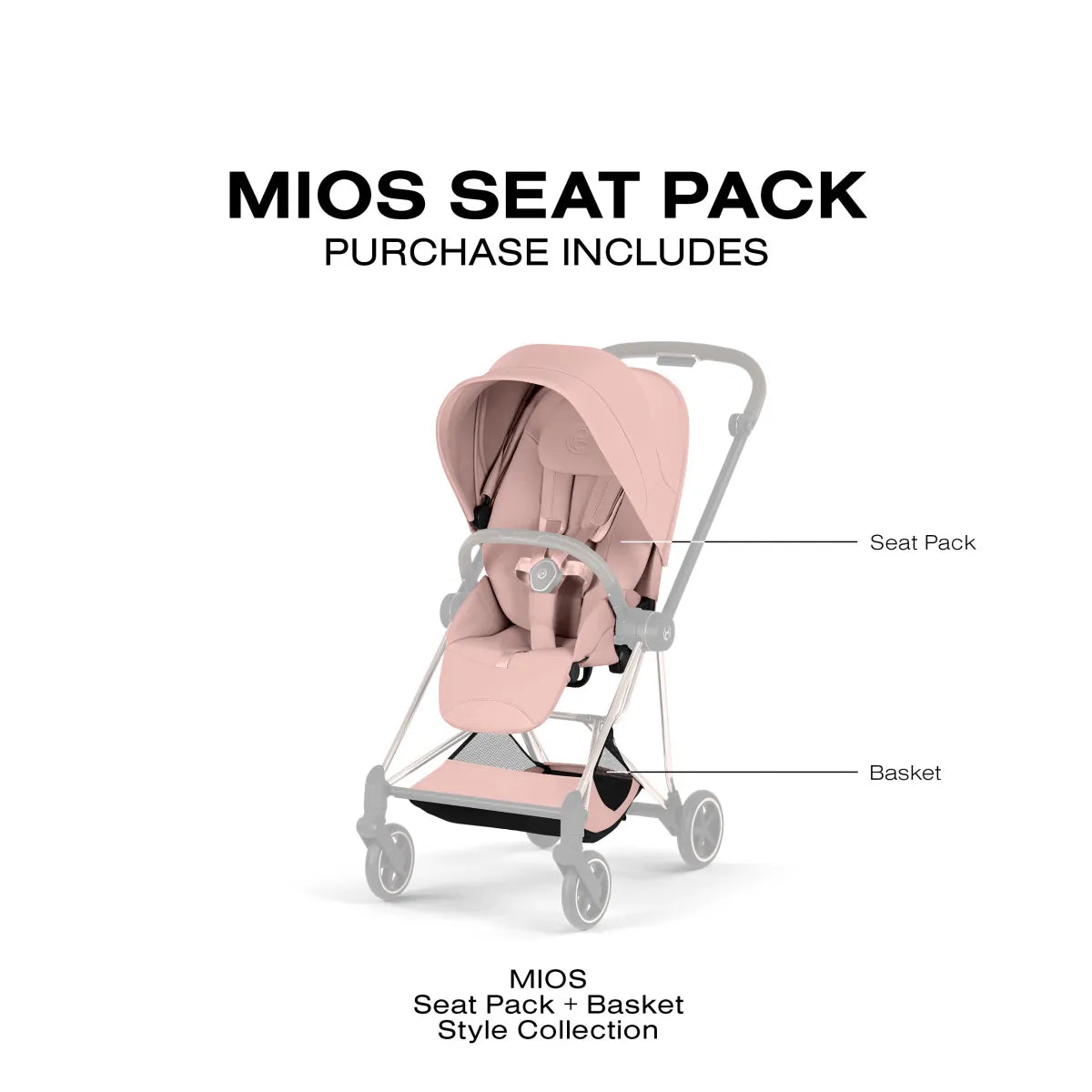 Cybex Mios Style Seatpack - Peach Pink - 526000449