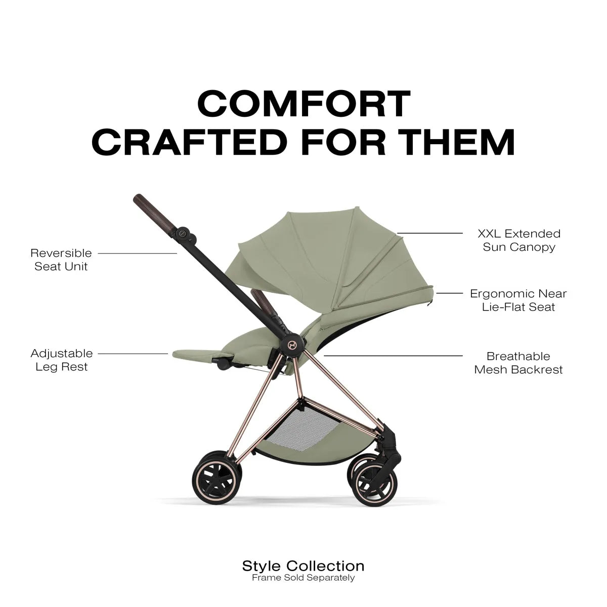 Cybex Mios Style Seatpack - Sage Green - 526000425