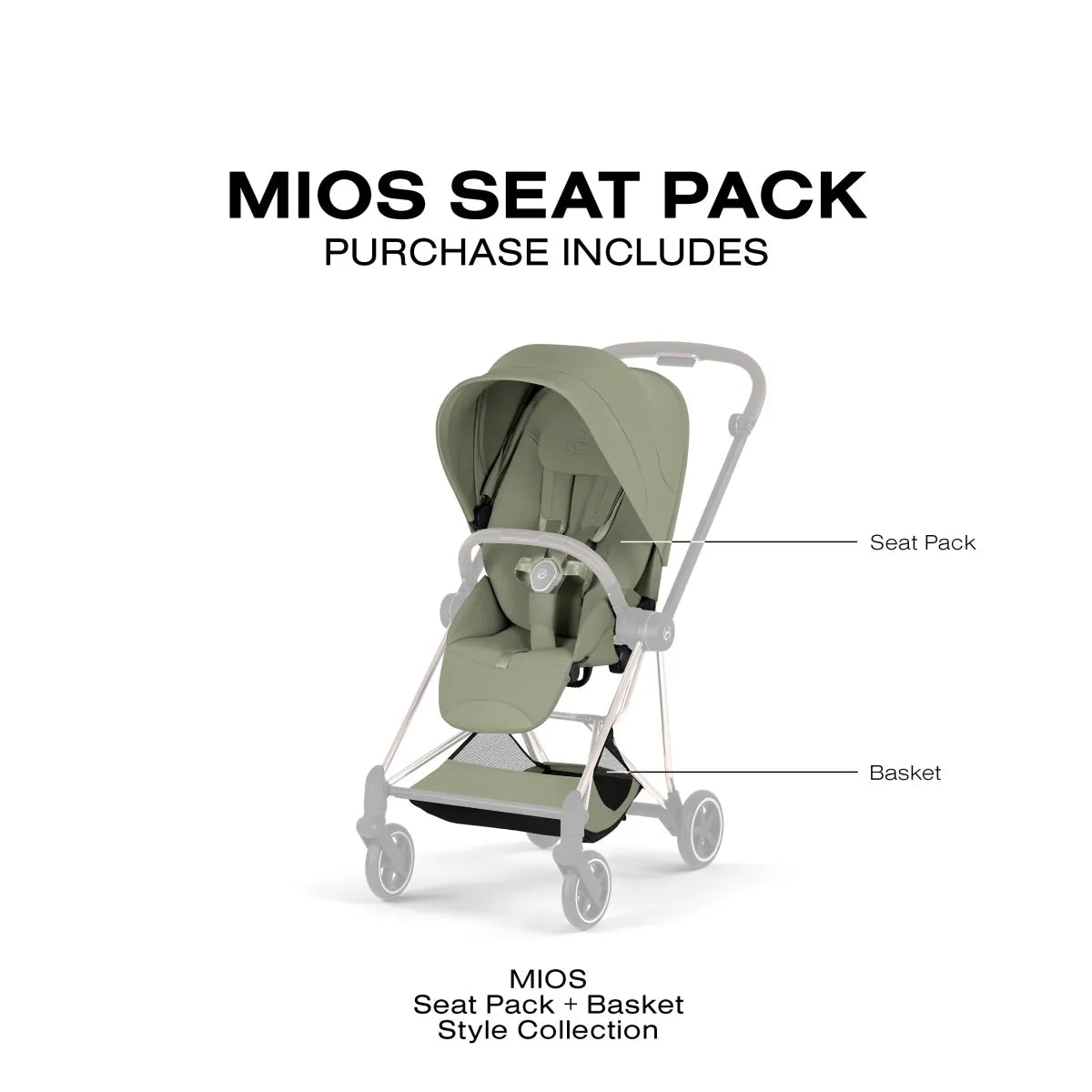 Cybex Mios Style Seatpack - Sage Green - 526000425