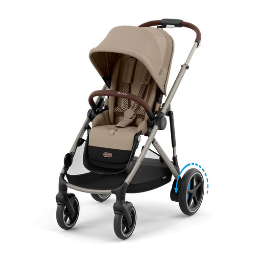 Cybex OPEN BOX eGazelle S Electronic Assist Stroller - Taupe Frame / Almond Beige - 524000551-OB