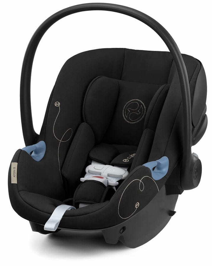 Cybex Orfeo Compact Stroller + Aton G SensorSafe Travel System Bundle - Almond Beige / Moon Black - 524000353-522004777