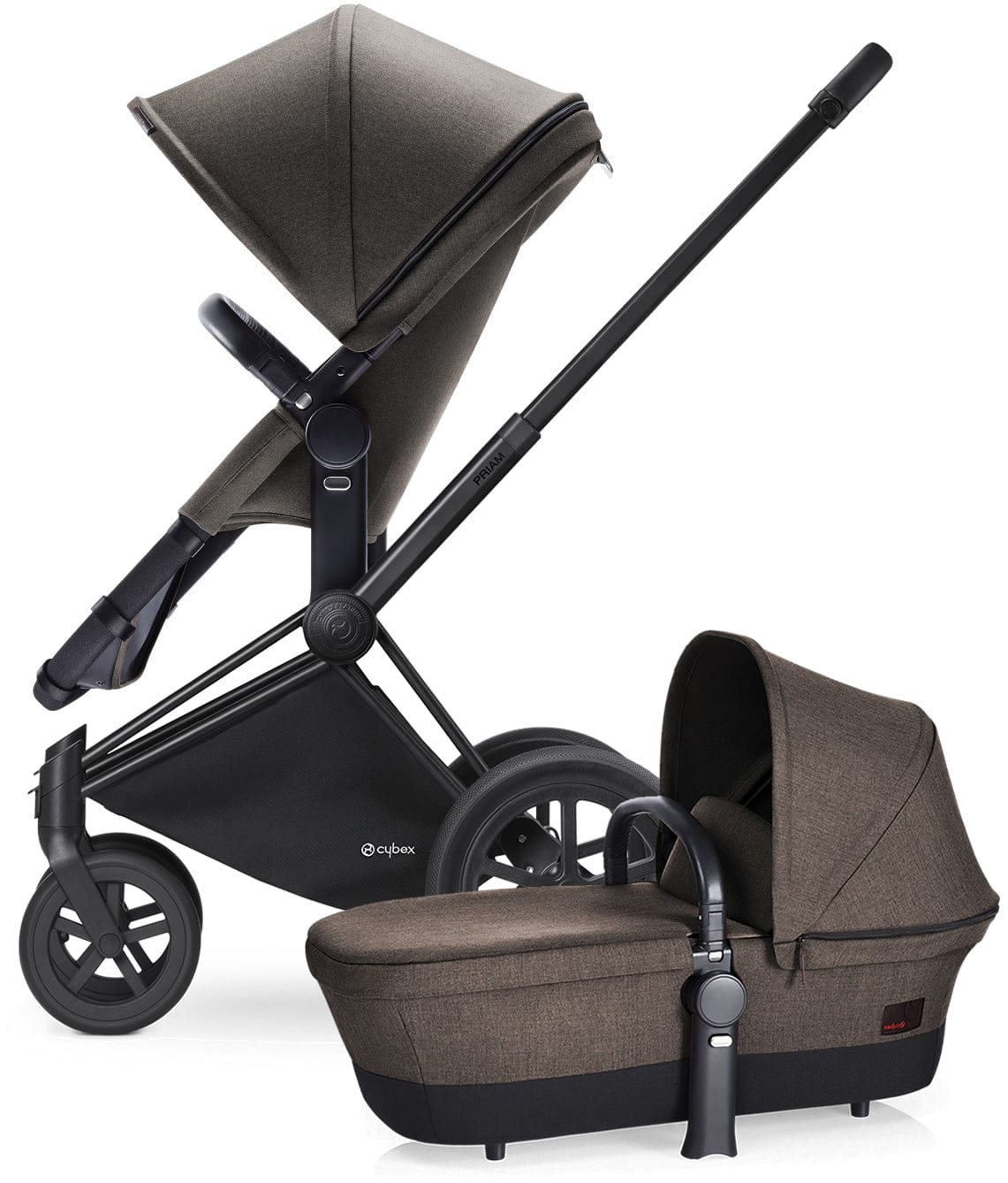 Cybex Priam 2017 / 2018 2-in-1 All-Terrain Stroller - Matte Black/Desert Khaki - CBXPRLTTERRMBDK