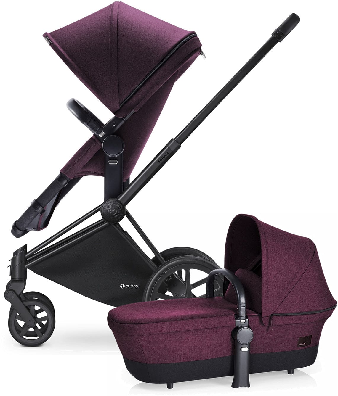 Cybex Priam 2-in-1 City Stroller - Matte Black/Grape Juice