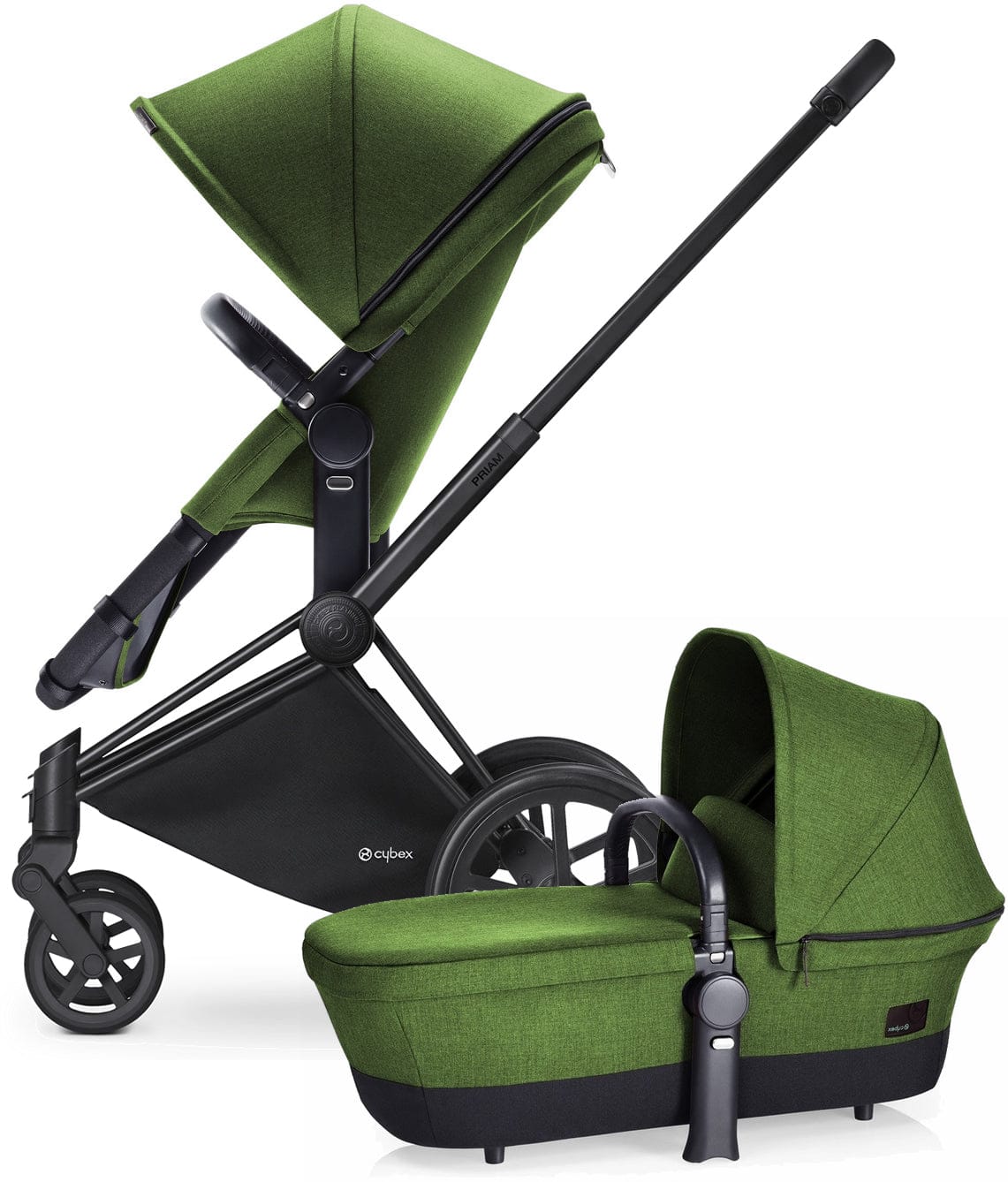 Cybex Priam 2-in-1 City Stroller - Matte Black/Hawaii - CBXPRLTCITYMBHW