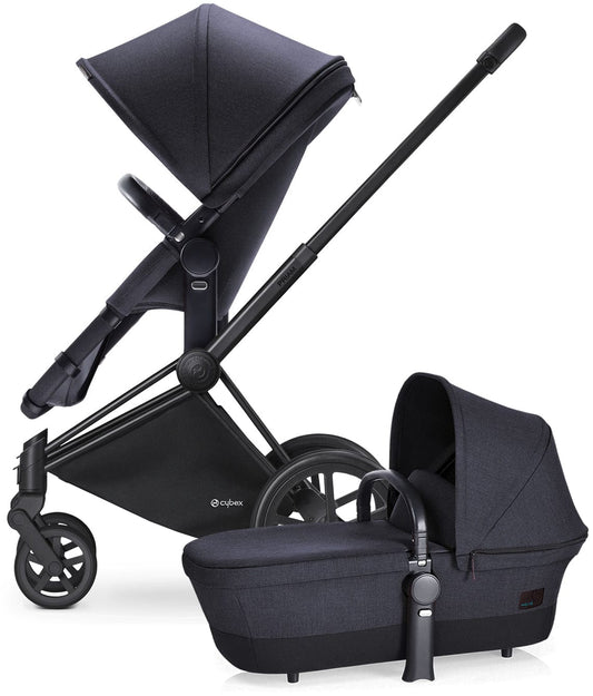 Cybex Priam 2-in-1 City Stroller - Matte Black/True Blue - CBXPRLTCITYMBTB
