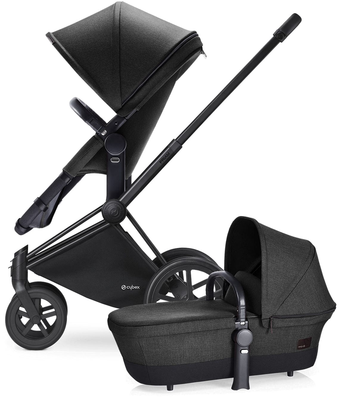 Cybex Priam 2-in-1 Trekking Stroller - Matte Black/Black Beauty - CBXPRLTTREKMBBB