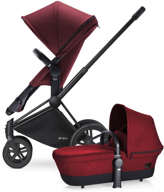 Cybex Priam 2-in-1 Trekking Stroller - Matte Black/Hot & Spicy - CBXPRLTTREKMBHS